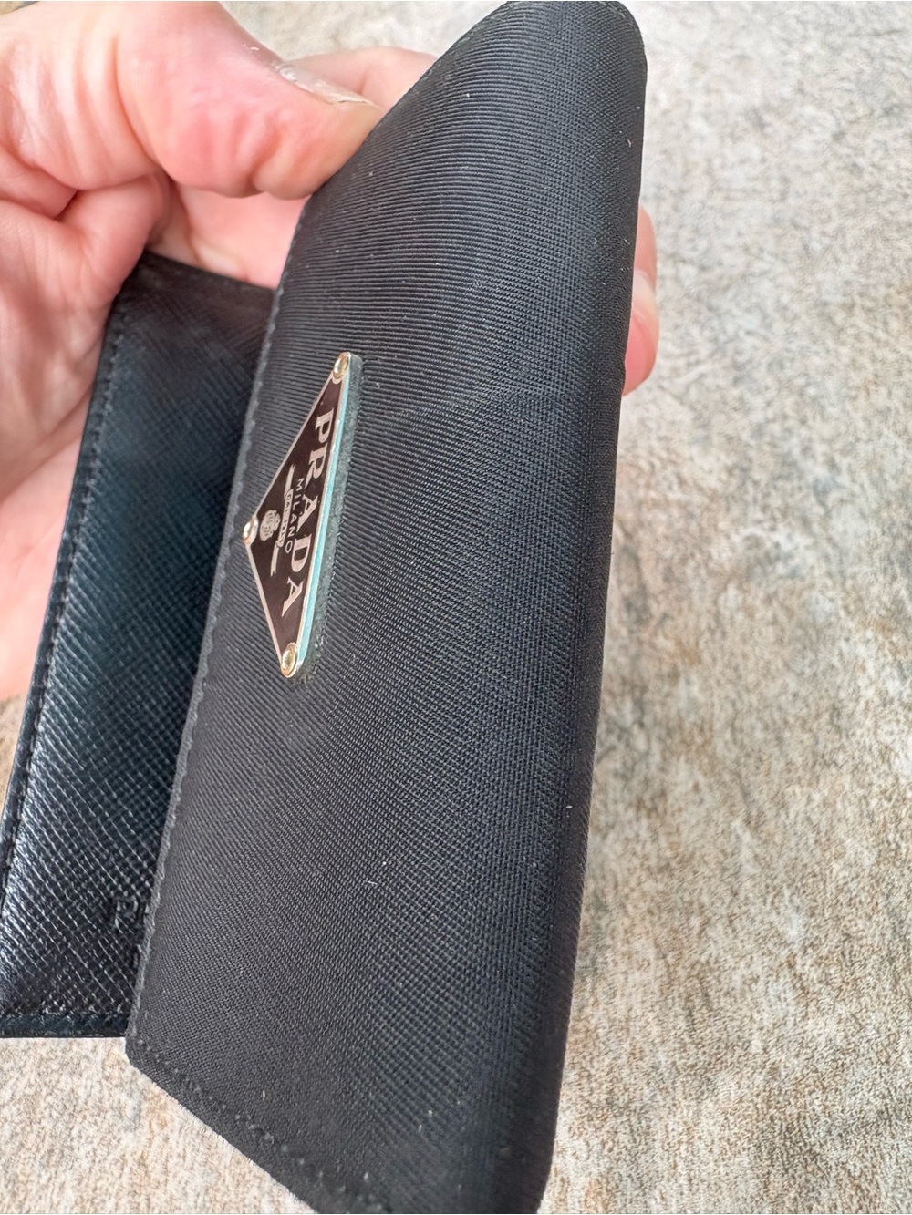 Prada Black Nylon Triangular Logo Compact Wallet - Picture 7 of 13